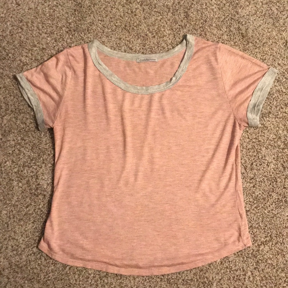 Striped shirt sleeve crop top